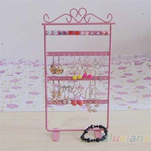 Details about   48/72 Holes Earring Hanging Display Rack Jewelry Organizer Metal Stand Holder UK 