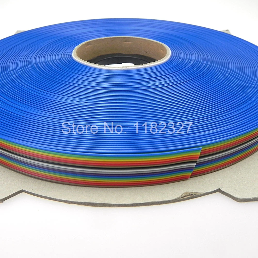 ribbon cable 16 WAY Flat Color Rainbow Ribbon Cable wire Rainbow Cable 16Pin ribbon cable 1.27MM pitch 7