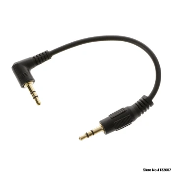 

10cm Auto Car Right Angle Male To Male 3.5mm Aux Jack Speaker Audio CableAdapter