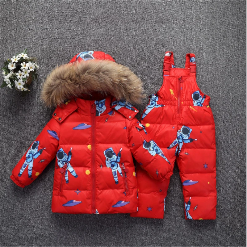 Зимний теплый пуховик для маленьких девочек, одежда комплекты детской одежды парка для мальчиков пальто с натуральным мехом детская зимняя одежда пальто для младенцев