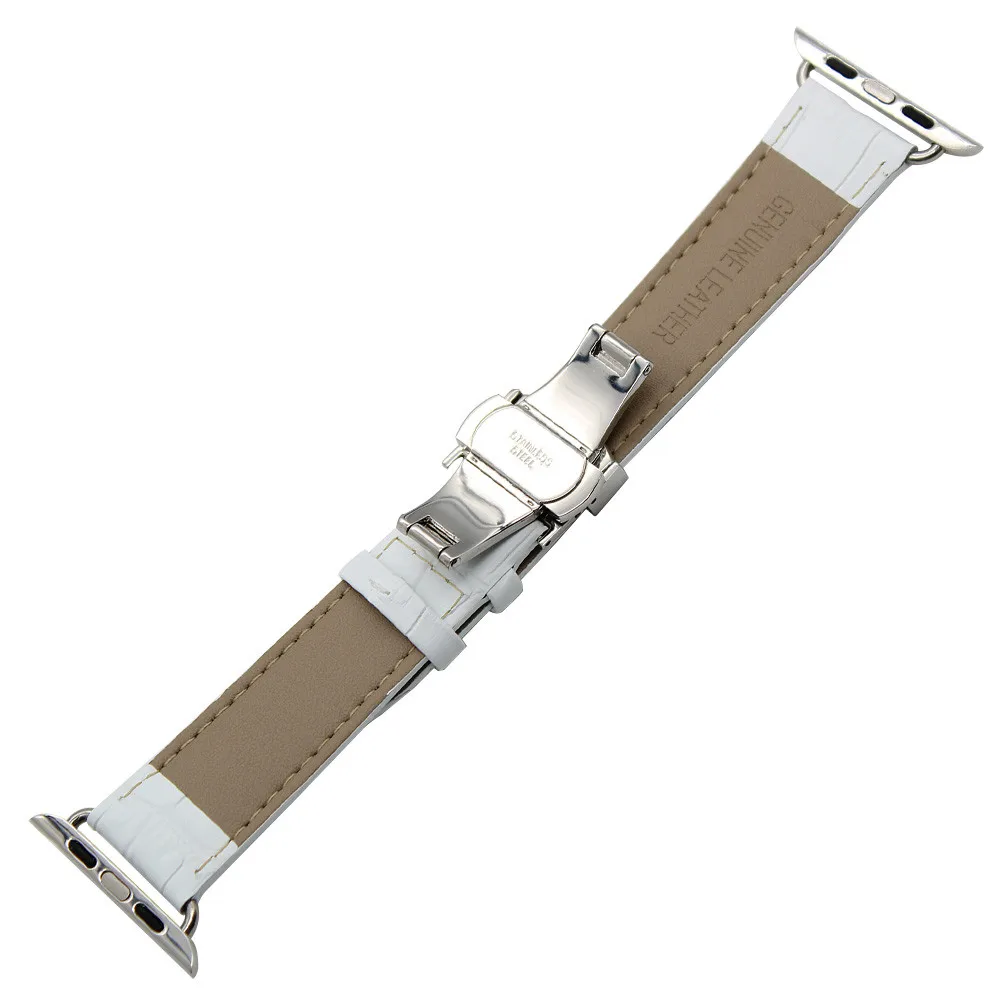 Croco кожаный ремешок для 38 мм 42 мм iWatch Apple Watch клипсу ремешок запястье ремень браслет + адаптеры