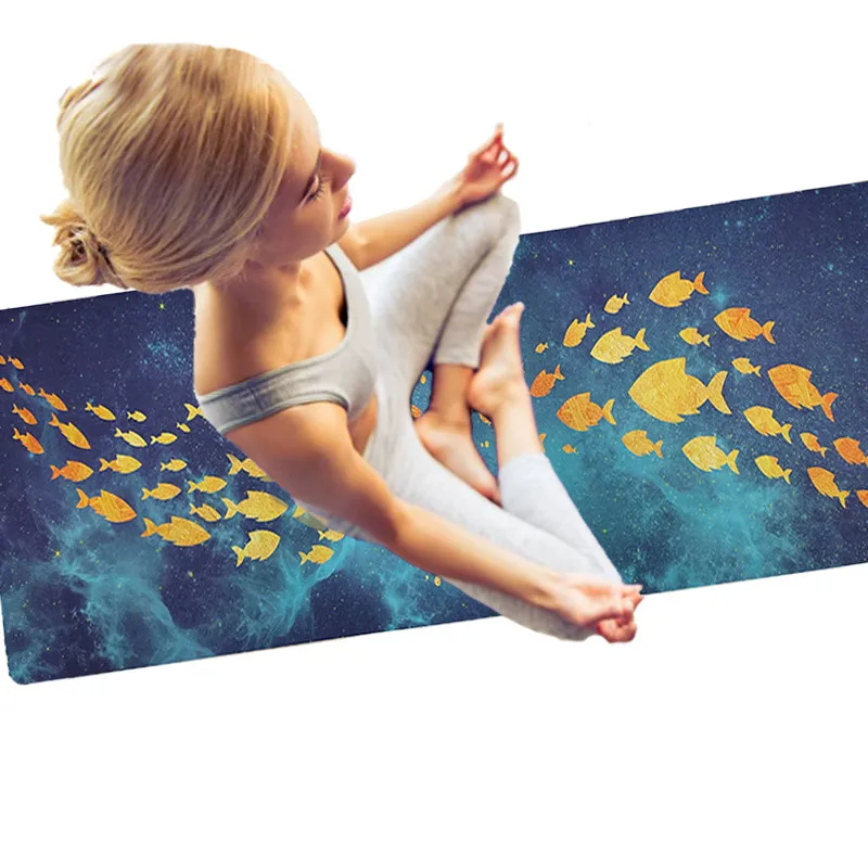 Yoga Mat Natural Rubber 183*68CM*1.5MM Suede Exercise Mat Non slip For Outdoor Pilates Dance Fitness Yoga Travel Mats