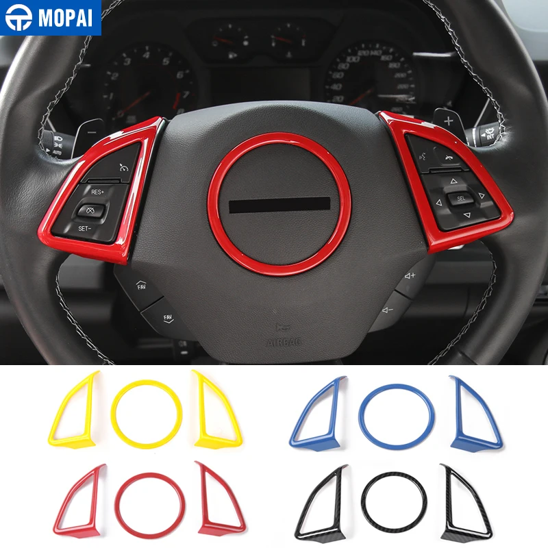 

MOPAI ABS Car Interior Steering Wheel Decoration Cover Trim Stickers for Chevrolet Camaro 2017 Up Car Accessories Styling