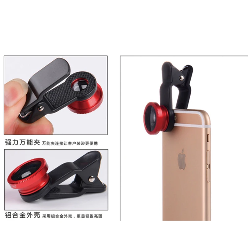 Объектив с рыбий глаз 3 в 1 мобильный телефон линзы, рыбий глаз ”+ широкоугольный объектив+ макро-объектив камеры для iphone 7 6s plus 5s/5 xiaomi huawei samsung