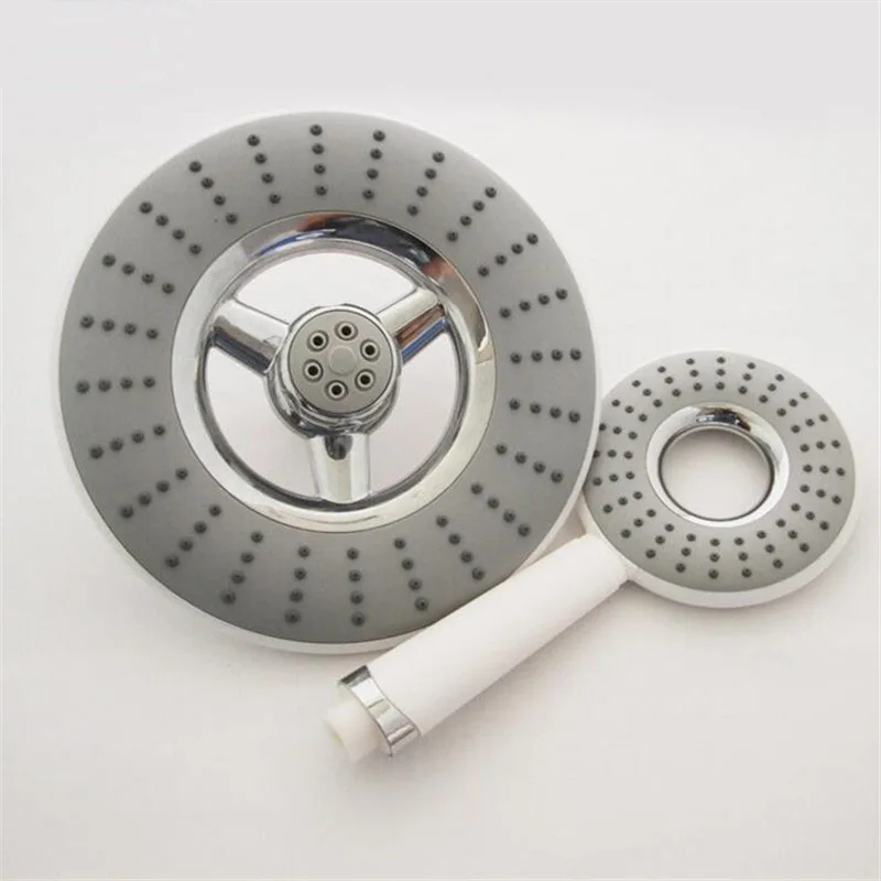 Bathroom ABS Plastic Shower Set Gray 8 Inch Round Style Rainfall Shower ...