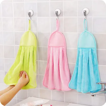 

RUBIHOME Wholesale(20 peices/lot) Hand Towel in Kitchen Bathroom Solid Candy Color Soft Coral Fleece 40X32cm Cheap Price