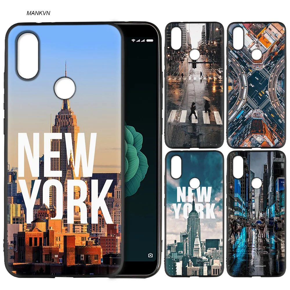 

Rainy Ny New york Silicone Soft Case Cover for Xiaomi A2 Lite A1 Redmi S2 Note 5 Plus 6 6A 4 4X Pro Poco F1 Pocophone 5X 6X