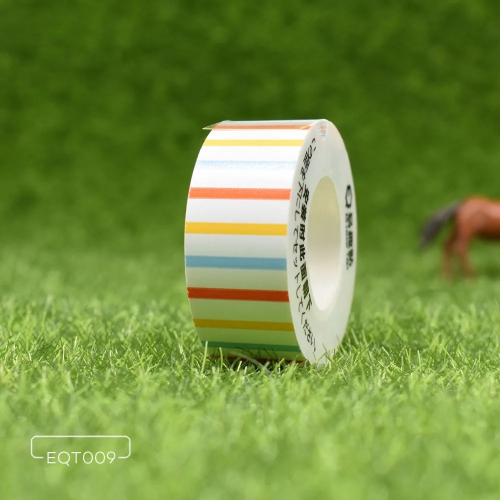 

Three-color Stripe Washi Tape for KingJim LR5C label sticker tapes 15mm*4m used for TEPRA Lite label printers Mini cute sticker