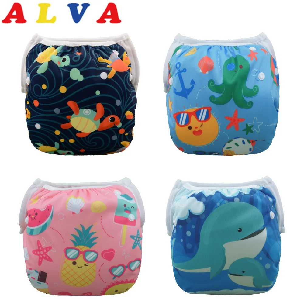 Многоразовые подгузники для плавания Alvababy моющиеся регулируемые плавательные