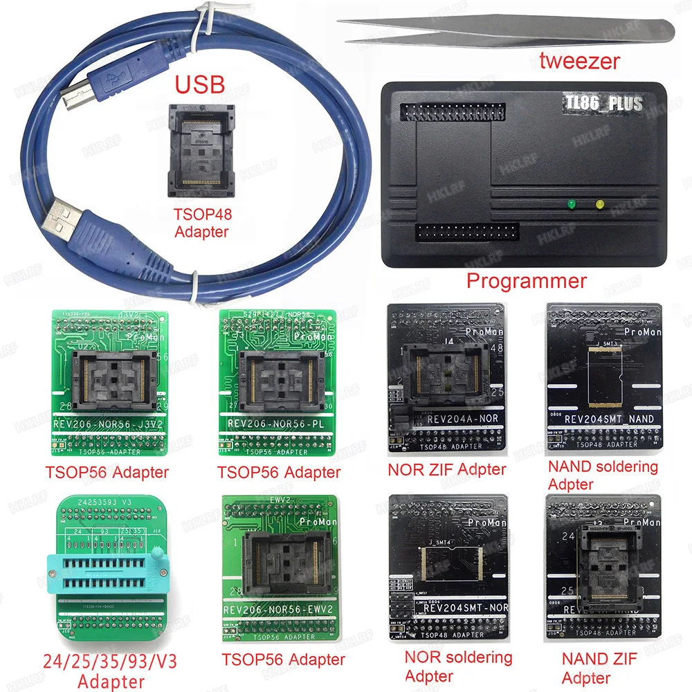 TL86_Plus Программирование NAND FLASH чип восстановления данных копия инструмент для ремонта с 24/25/35/93/V3 адаптер TSOP 48 TSOP56 адаптер