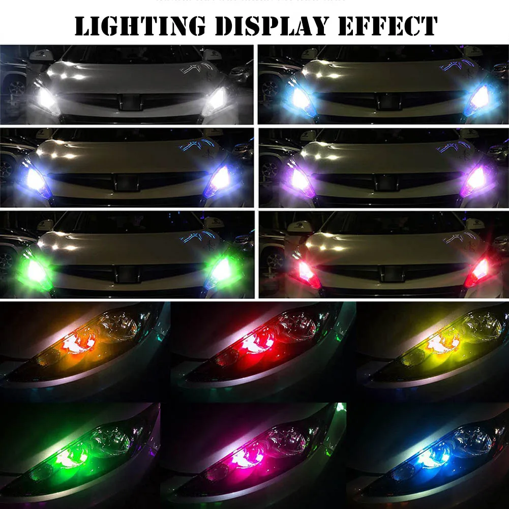 Горячая 1 пара T10 RGB украшения салона автомобиля ширина свет лампы с пультом