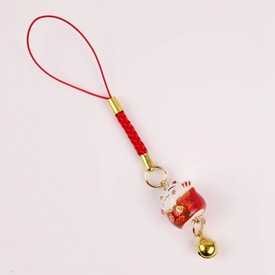 8 1 шт. Omamori Maneki Neko Fortune Cat Висячие брелки брелок милый меховой колокол украшение подвеска на сумку хороший подарок J30 - Цвет: 8
