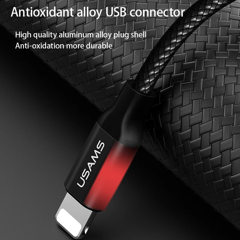 USAMS Тип C usb type до 8Pin 16 Вт быстрое зарядное USB кабель синхронизации Дата зарядный
