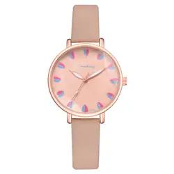 Популярные Брендовые Часы Для женщин часы кожаный ремешок Спортивные кварцевые наручные часы Повседневное пару моделей различные стили 8