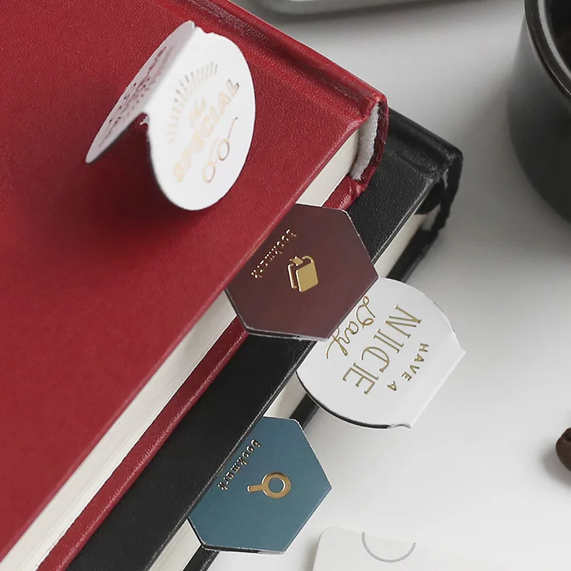 

3pcs/set Magnet Bookmark Clips Cute Retro Foil Coffee Morandi Cartoon Book Markers for Office School Escolar Papelaria Gift