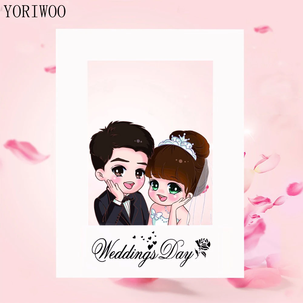 

YORIWOO Bride And Groom Photobooth Props Mr Mrs Wedding Day Photo Frame Selfie Just Married Hen Bachelorette Party Decorations