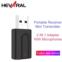 HEVARAL мини беспроводной аудио адаптер 2 в 1 Bluetooth приемник передатчик для телевизора PC наушники стерео звук 5,0 автомобильный комплект адаптеры