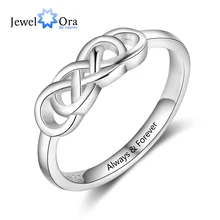 Anillos de Compromiso de boda personalizados para mujer, nombre grabado, anillo de nudo trenzado, regalo de joyería (JewelOra RI103843)