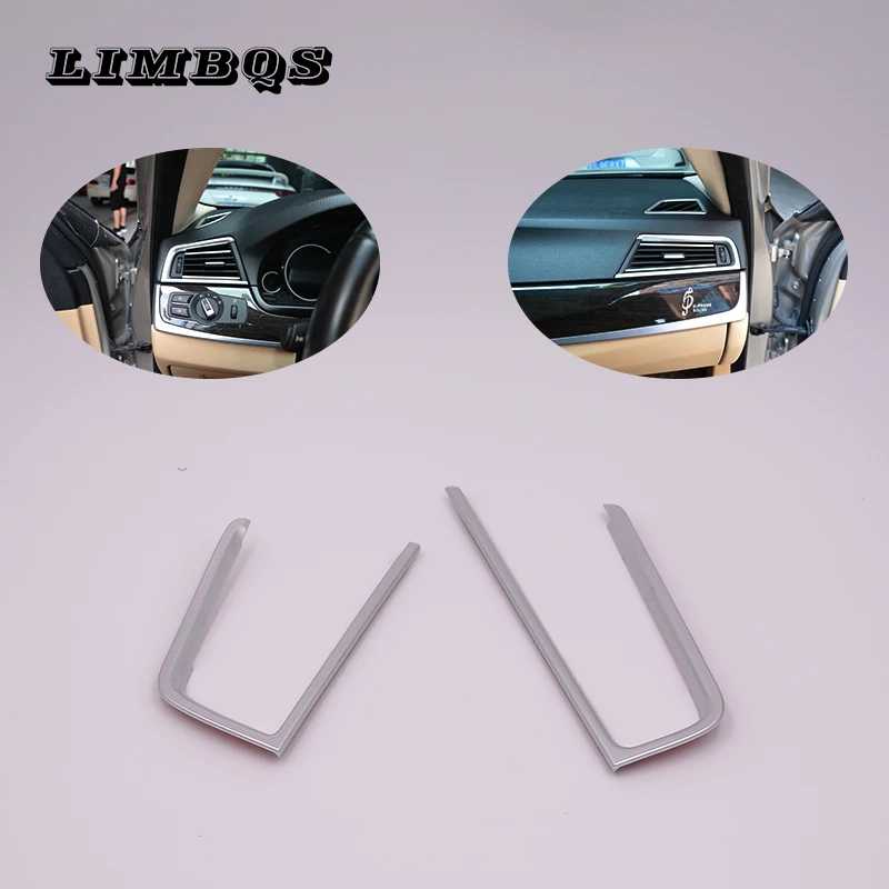 

For BMW 5 series F10 F11 F18 LHD 2 Pcs ABS Chrome Dashboard Front Side Air Conditioner Vent Outlet Cover Trim