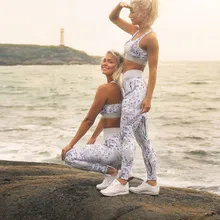 Спортивный костюм для женщин, комплект из 2 предметов для йоги, женский бюстгальтер с цветочным принтом+ длинные штаны, спортивные костюмы для женщин, спортивный костюм для фитнеса, спортивная одежда