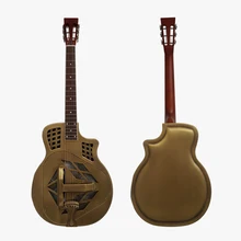 Aiersi Винтаж золотой колокольчик латунь Cutway металлический корпус триконовый резонатор гитара с чехол для гитары и ремень