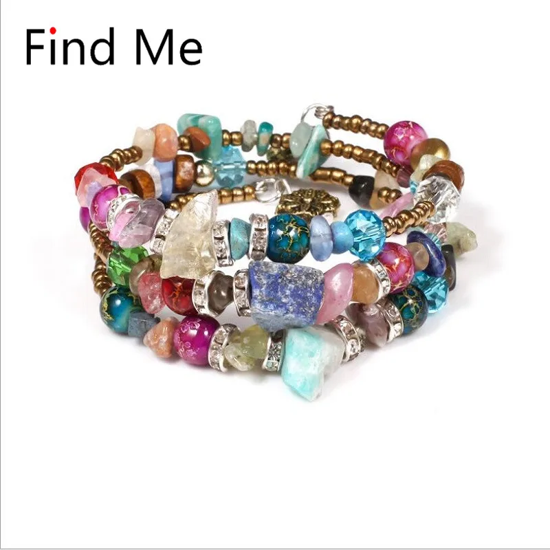 

Find Me 2019 Fashion Vintage Ethnic long chain big bead Bracelets Boho geometric Statement Bracelet Bangles for Women Jewelry