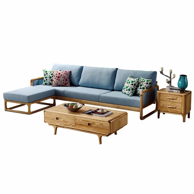 1801b65 Modern Living Room Ash Wood Solid Sofa Set Simple Style 1801b65 Modern Living Room Ash Wood Solid Sofa Set Simple Style Fabric
