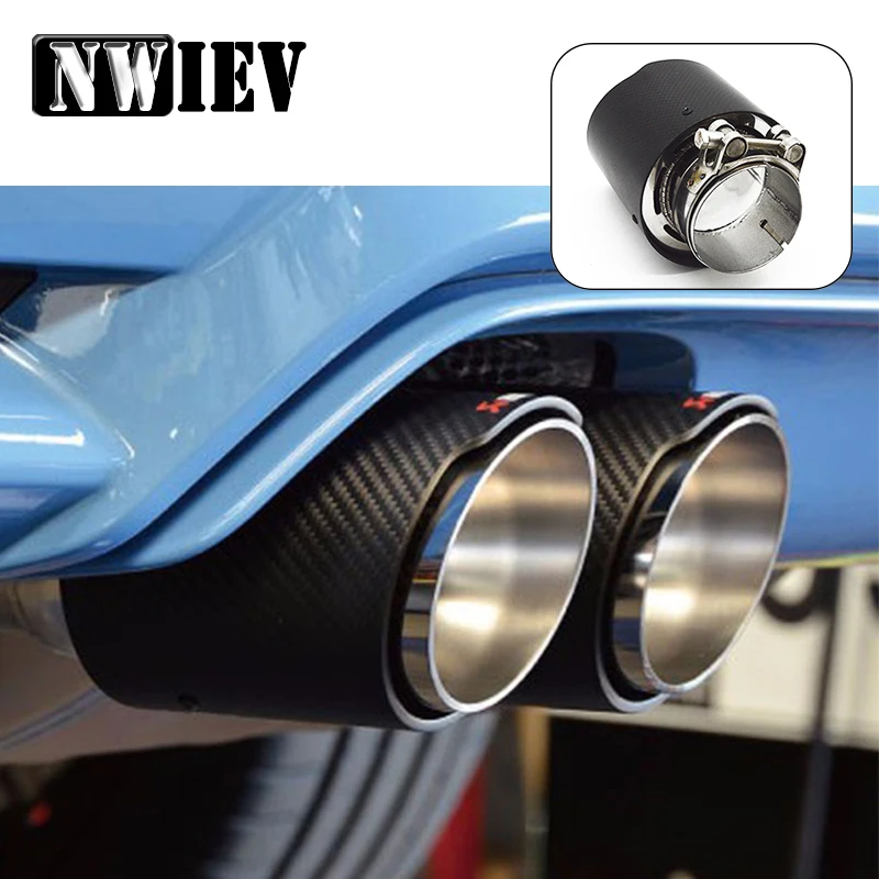 

1pc Universal Akrapovic Car Accessories Exhaust Tip tailpipe Auto Car Exhaust Pipe Muffler Tip 304 Carbon Fiber Accessories
