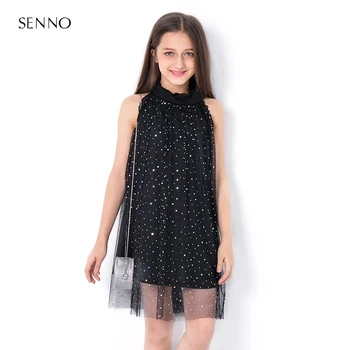 

Teen Girls Dress 2019 New Summer Bling Glitter Girls Clothes Sequin Baby Girls Dress Kids Dresses For Girls Casual Wear 5-14 Y