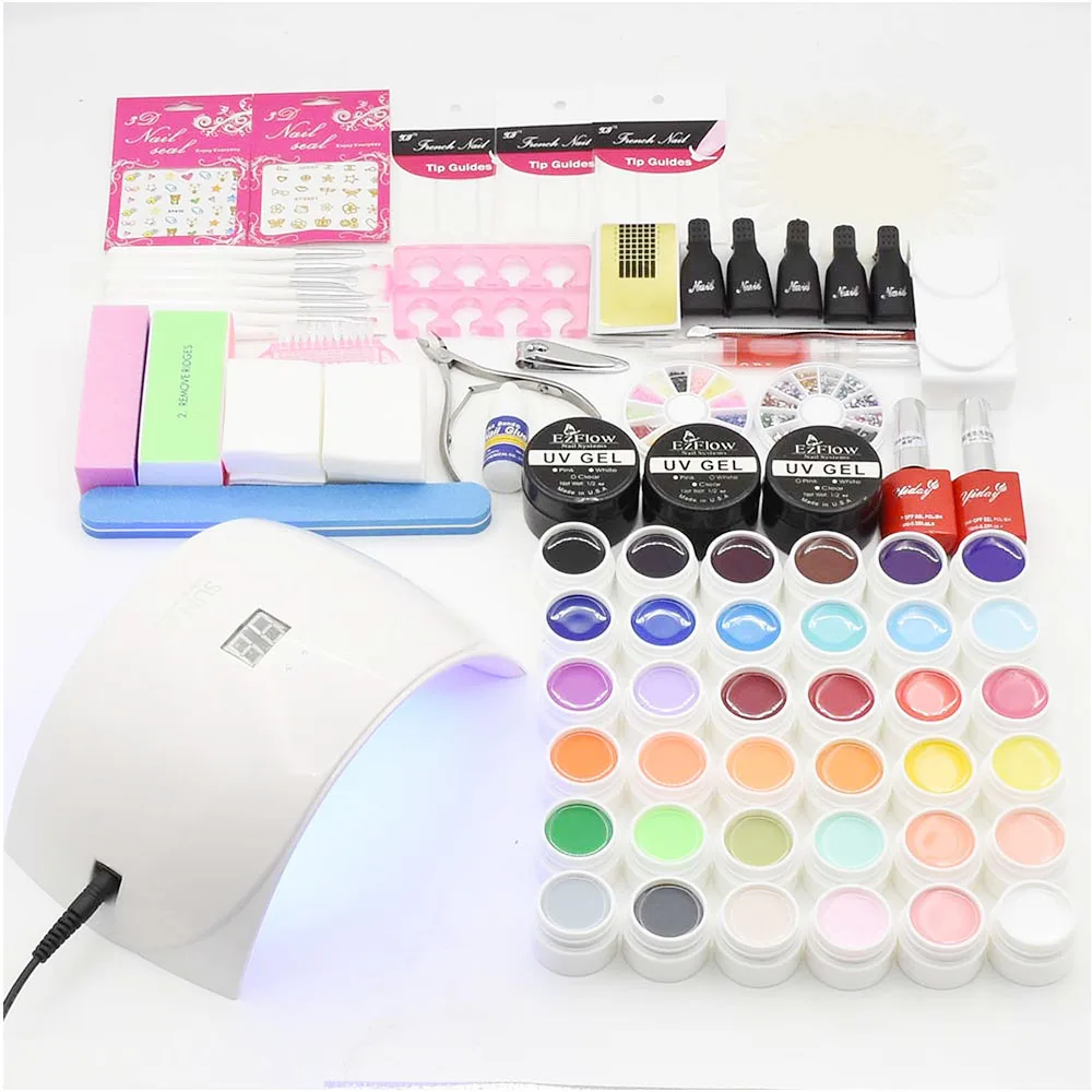 

Manicure Set UV Lamp Nail Set Kit & 36 Color UV Gel Nail Polish Tools Set Solid Extension gel Nail Art Kits for Manicure