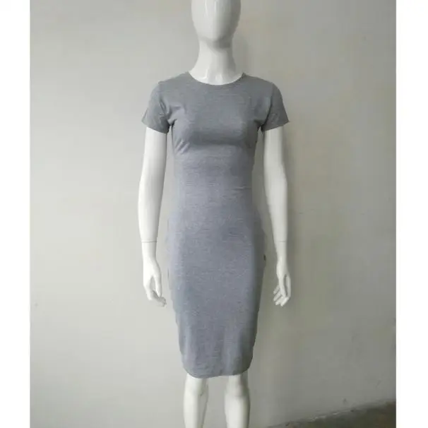 Qlng летнее женское модное облегающее платье, сексуальное однотонное тонкое платье с коротким рукавом