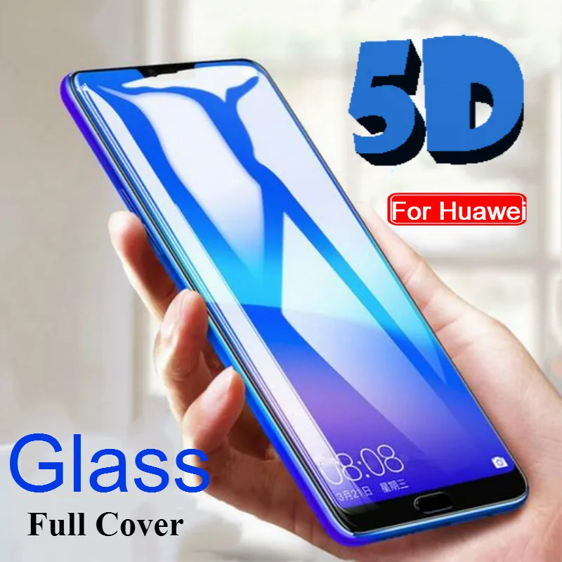 

Full Cover Tempered Glass For Huawei P Smart 2019 P20 Lite Pro P30 Honor 8A 8C 8X 10 9 lite Y6 Y9 2019 5D Protector Glass Film