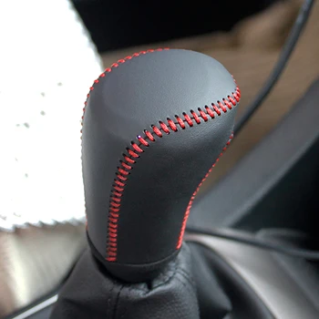 

Black genuine leather case on the gear shift lever for Chevrolet Captiva AT gear knob cover accessories gear stick case ppc cpr