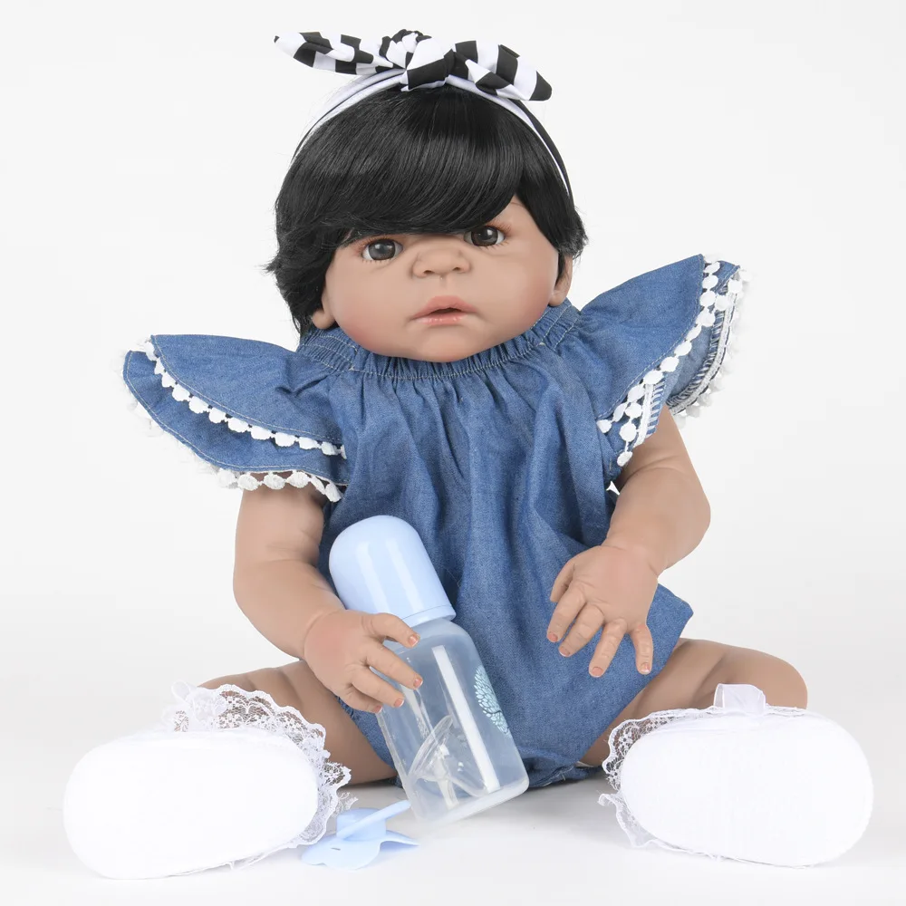 

55cm Soft Full Silicone Reborn Baby Doll Lifelike Newborn Princess Girl Dolls for Kids Toy Birthday Xmas New Year Gift
