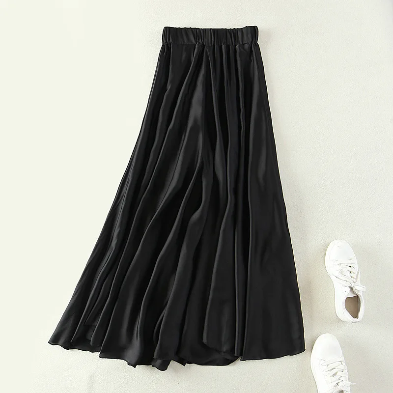 

European and American women's clothing large skirts elastic waist wide leg pants blended cool skin nine pants