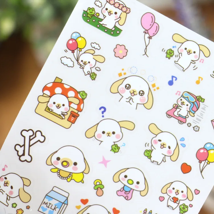 6Sheet kawaii cartoon stickers animals small for children kids diary decor new.