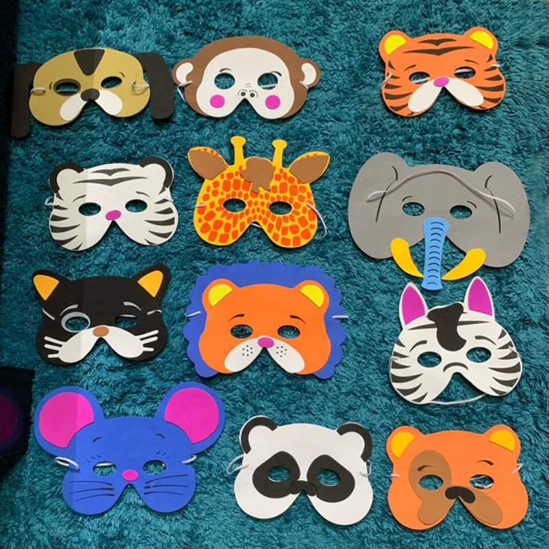 8 masques Animaux sauvages en carton pour animer une fête d'enfants