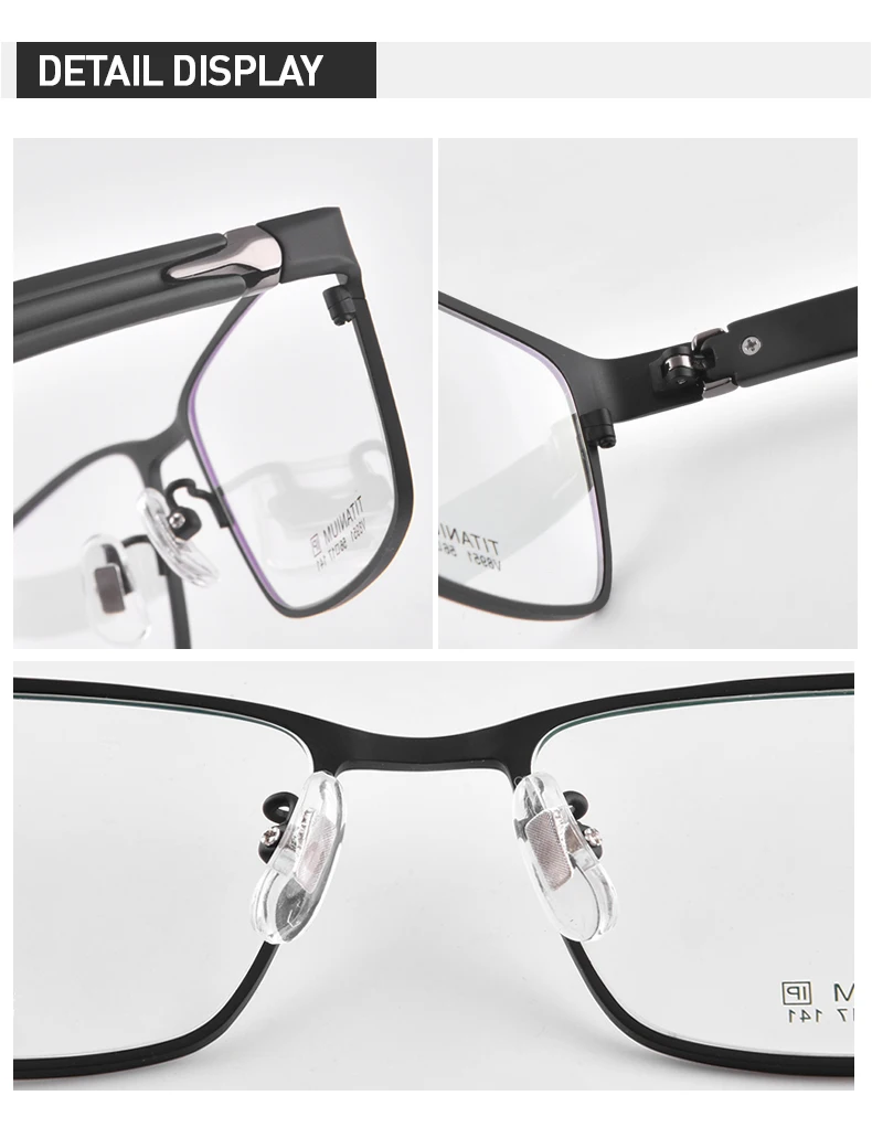 Квадратные очки для глаз оправы для мужчин полная оправа Мужская оптика очки от близорукости чистый титан близорукие очки V8951
