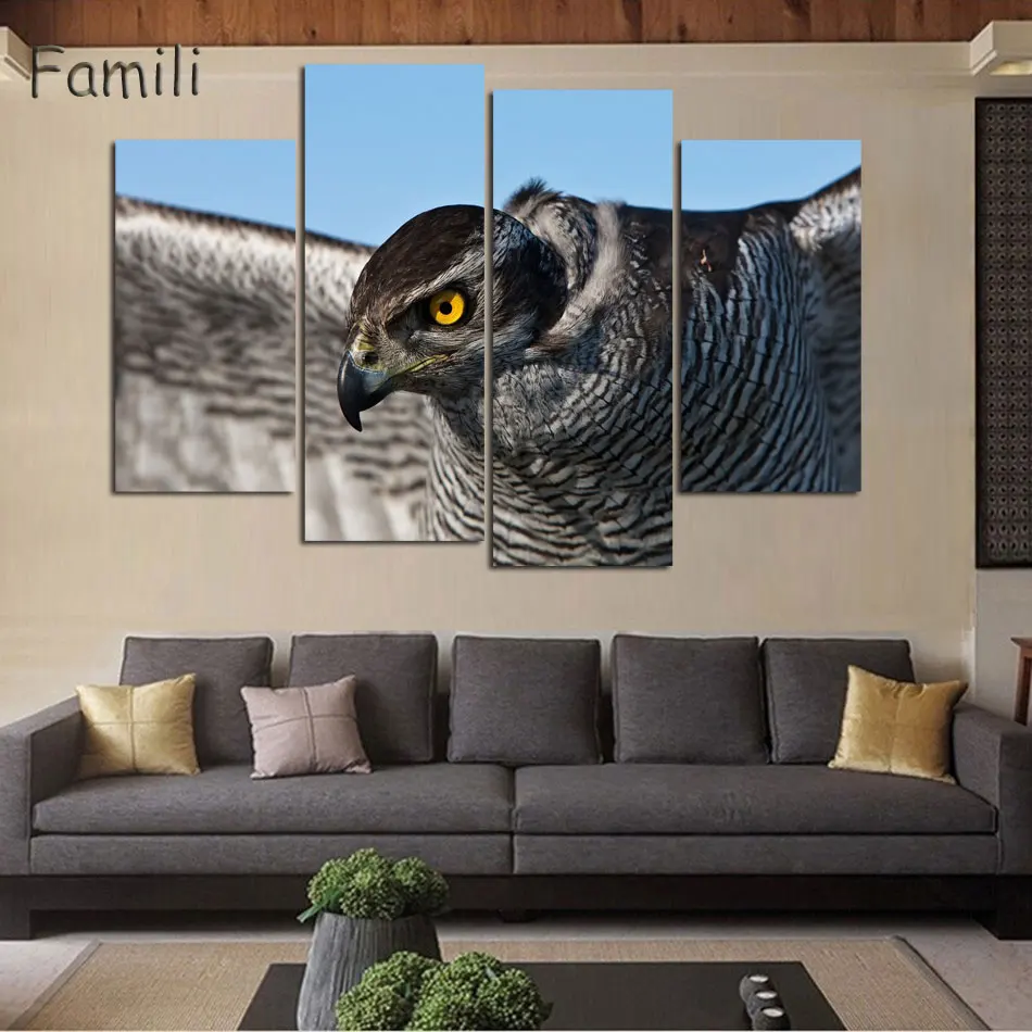 

4 Piece Animal Canvas Painting Birds and Flowers Wall Sticker Pictures All Art Decoration Picture No Frame for Living Room