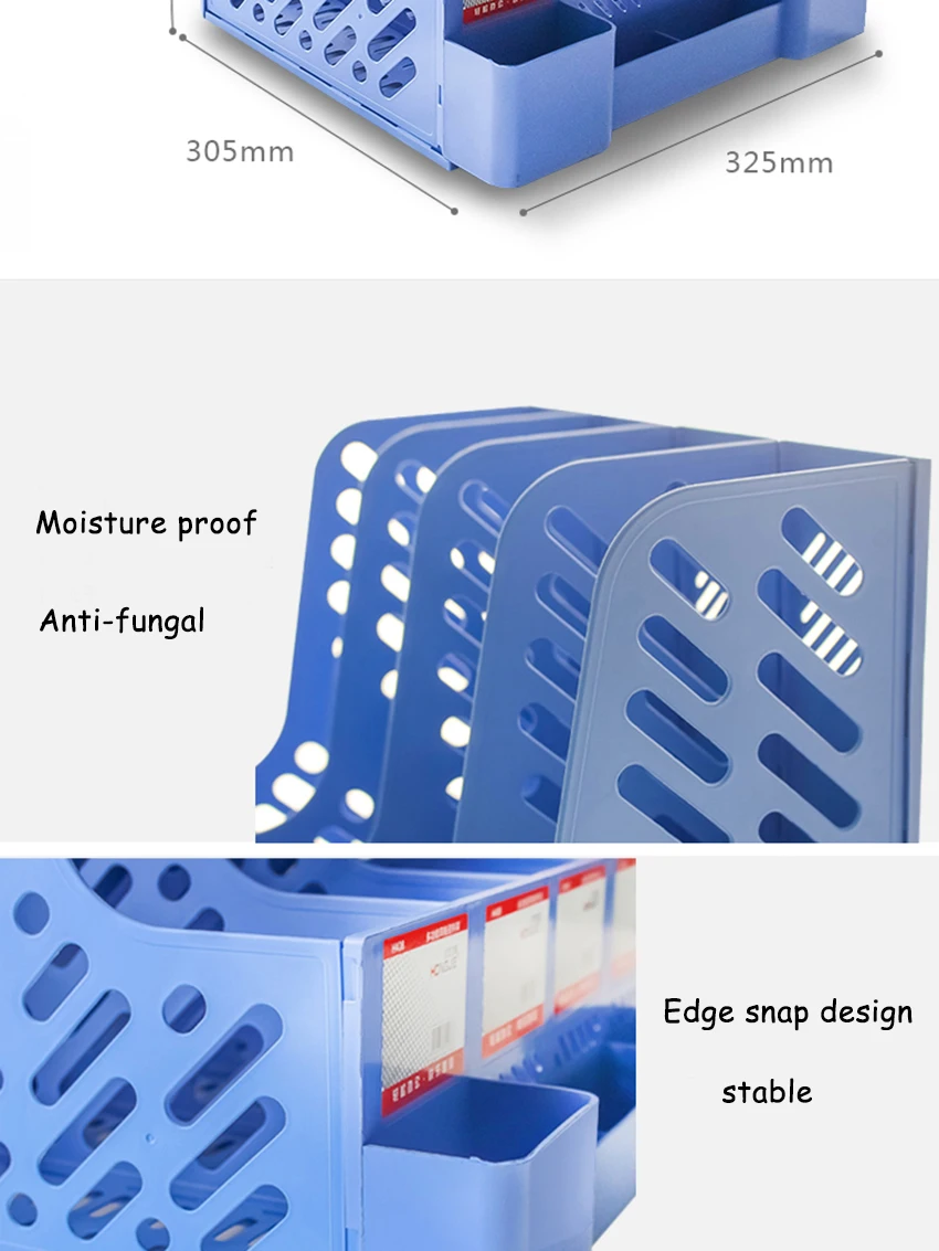 Большая емкость, 4 секции, настольная стойка для файлов, бумажный держатель для книг, лоток для документов, органайзер, коробка с держателем для ручек, полка, офисные принадлежности