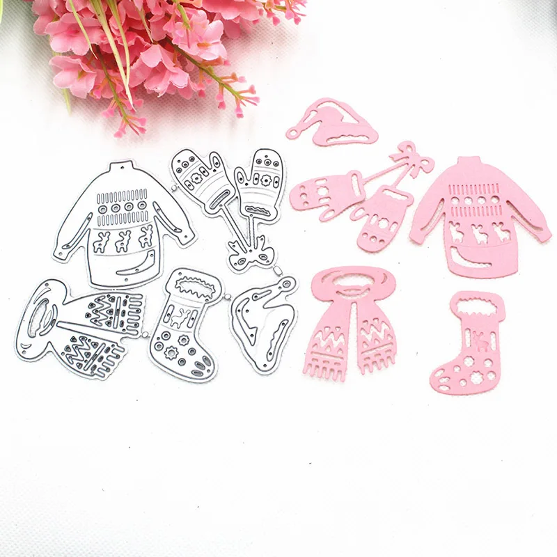

Winter Cloth Metal Cutting Dies Baby Shower Craft Dies Scrapbooking Albums Decorations Embossing DIY Stencils For Cards Making