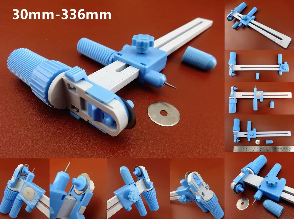 

Fabric Plastic Leather Craft Rotary Compass Circle Utility Knife Cutter Tool 3-33.6cm - Sewing Carving Stamping Knife Cutter NEW