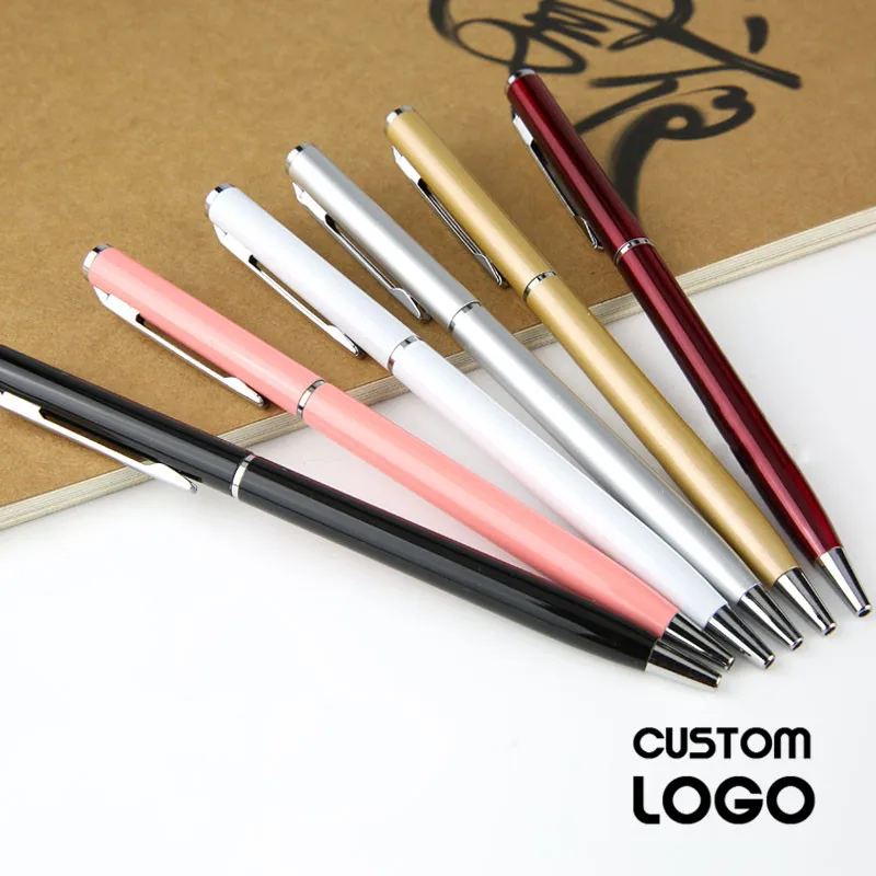 

1pc Brand Fashion High-end Business Signature Pen Metal Compact Ballpoint Pen Office Stationery Exquisite Gift Laser Custom Logo