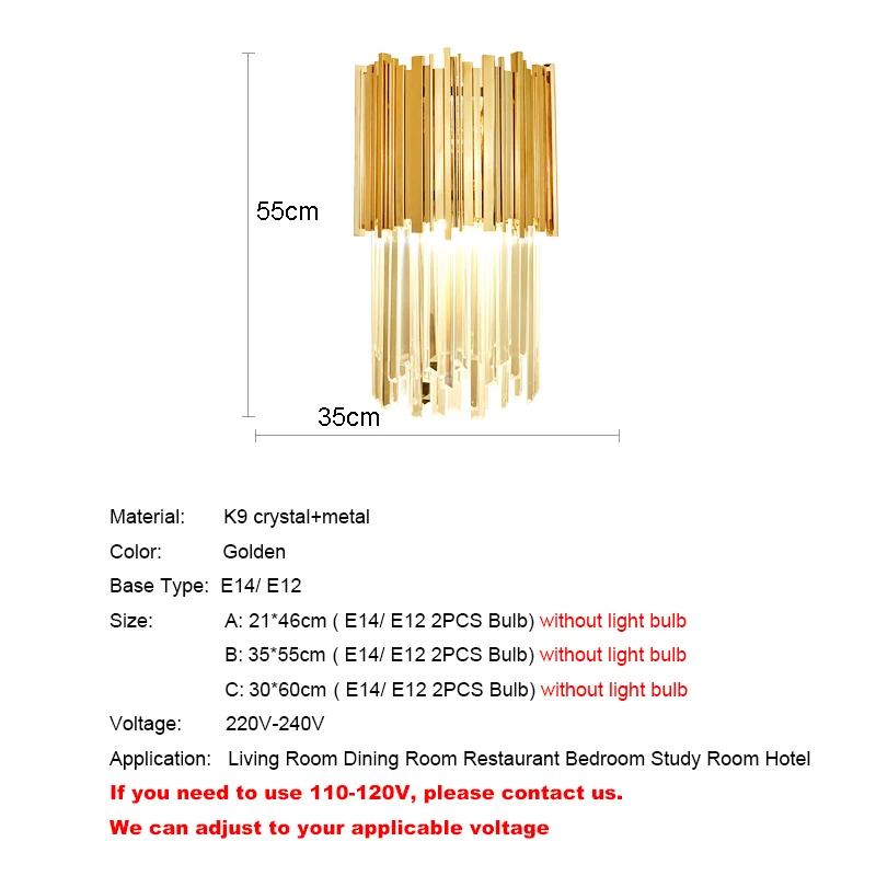 آخر-الحديثة الفاخرة الكريستال جدار مصباح السرير ضوء الحمام الغرور الجبهة مرآة الممر الممر الإضاءة الحائط الشمعدانات