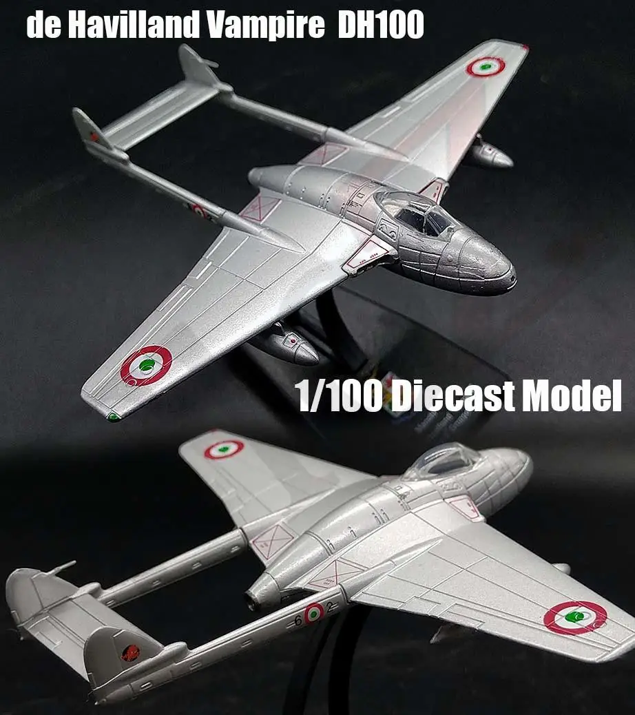 

Italy air force de Havilland Vampire DH100 1/100 diecast plane LEO model