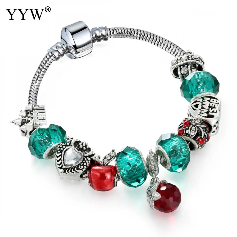 European Charm Bracelets for Women Luxury Brand Crystal Beads Bracelets