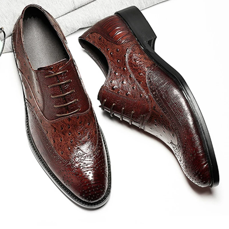 

Phenkang mens formal shoes genuine leather oxford shoes for men italian 2019 dress shoes wedding shoes laces leather brogues