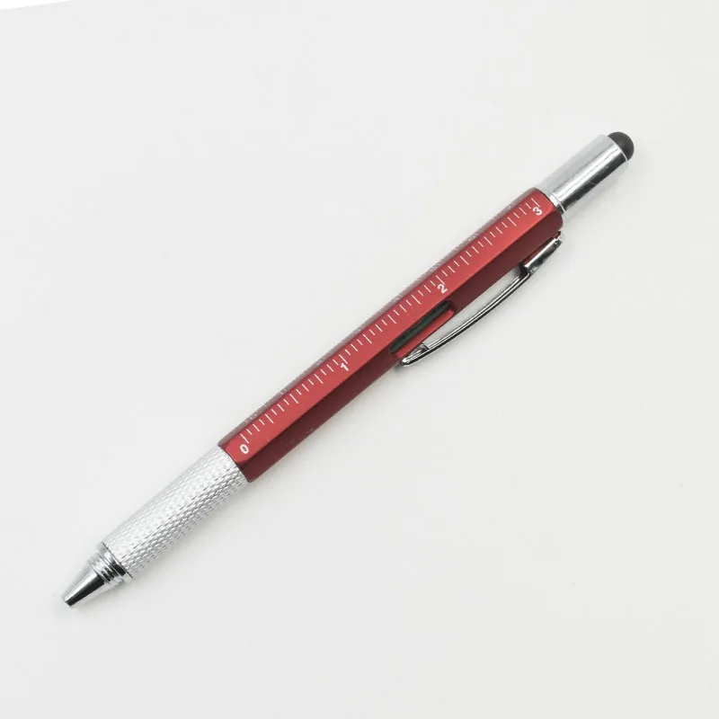1 шт. многофункциональная отвертка шариковая ручка горизонтальный конденсатор с сенсорным экраном металлическая скальмезационная линейка подарочная ручка для инструментов - Цвет: Бургундия