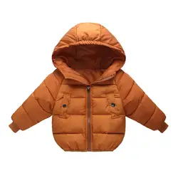 Детское хлопковое пальто с рукавами «летучая мышь», зимняя теплая куртка, детское пальто с капюшоном и длинными рукавами, однотонная