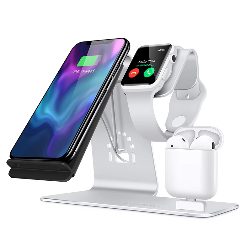 Goede Bestand 3 in 1 Draadloze Oplader Telefoon, en Voor iWatch Stand, Voor Airpods Charger Dock, telefoon Desktop Tablet Houder voor Airpods,